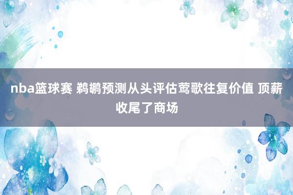 nba篮球赛 鹈鹕预测从头评估莺歌往复价值 顶薪收尾了商场