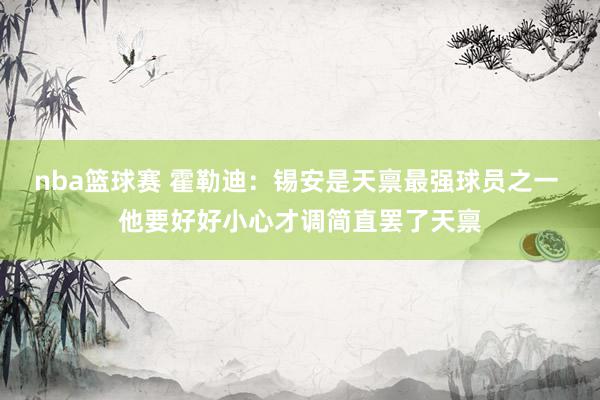 nba篮球赛 霍勒迪：锡安是天禀最强球员之一 他要好好小心才调简直罢了天禀