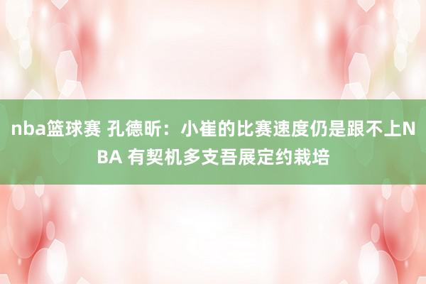 nba篮球赛 孔德昕：小崔的比赛速度仍是跟不上NBA 有契机多支吾展定约栽培