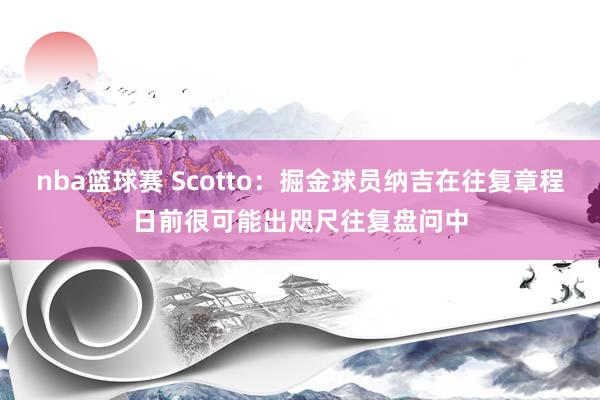 nba篮球赛 Scotto：掘金球员纳吉在往复章程日前很可能出咫尺往复盘问中